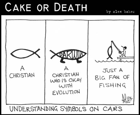 official atheist symbol. Fish Symbol Cartoon